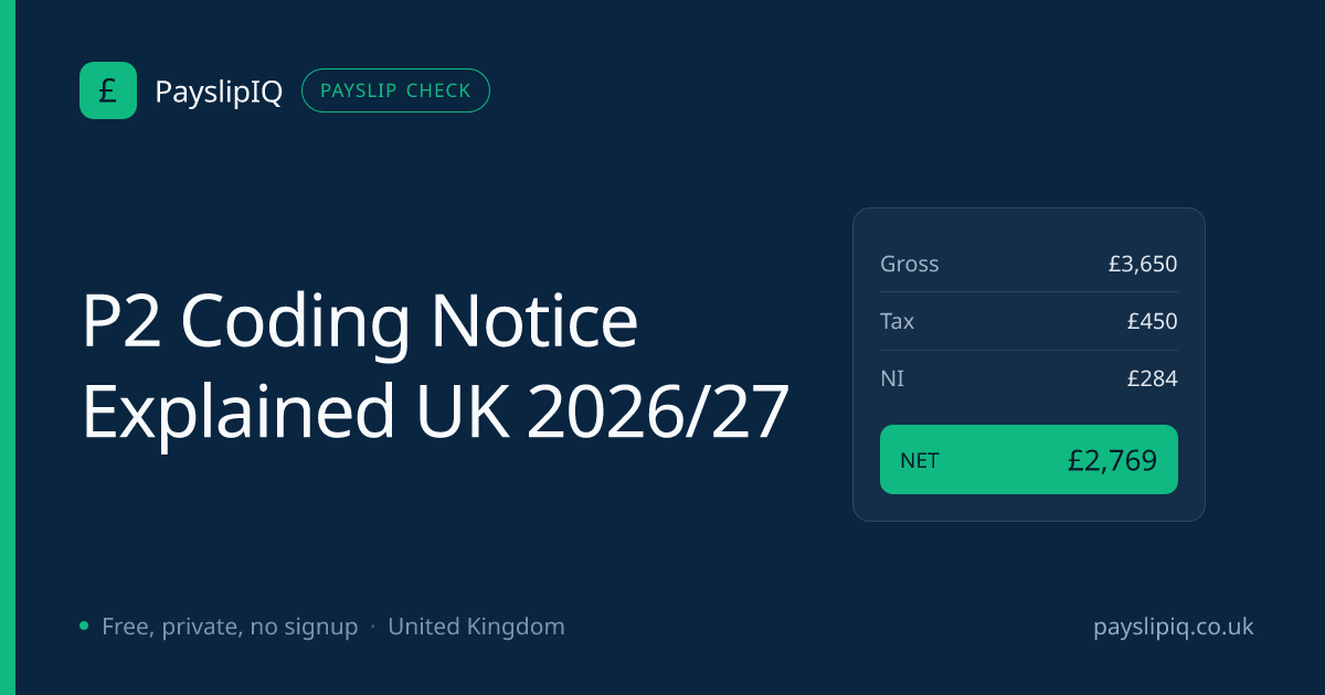 P2 Coding Notice Explained UK 2026/27